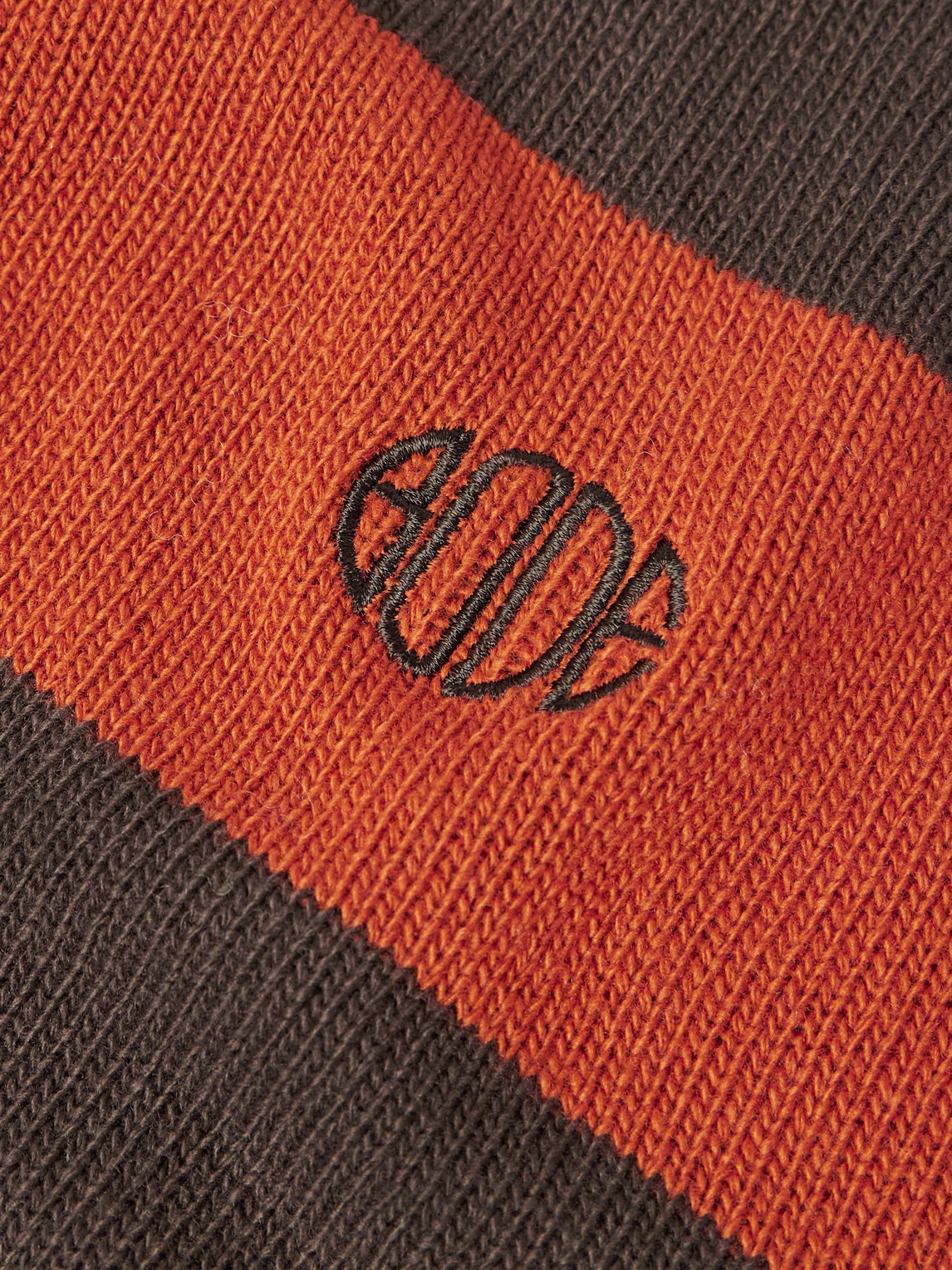 Bode Logo-embroidered Striped Wool Polo Shirt In Red