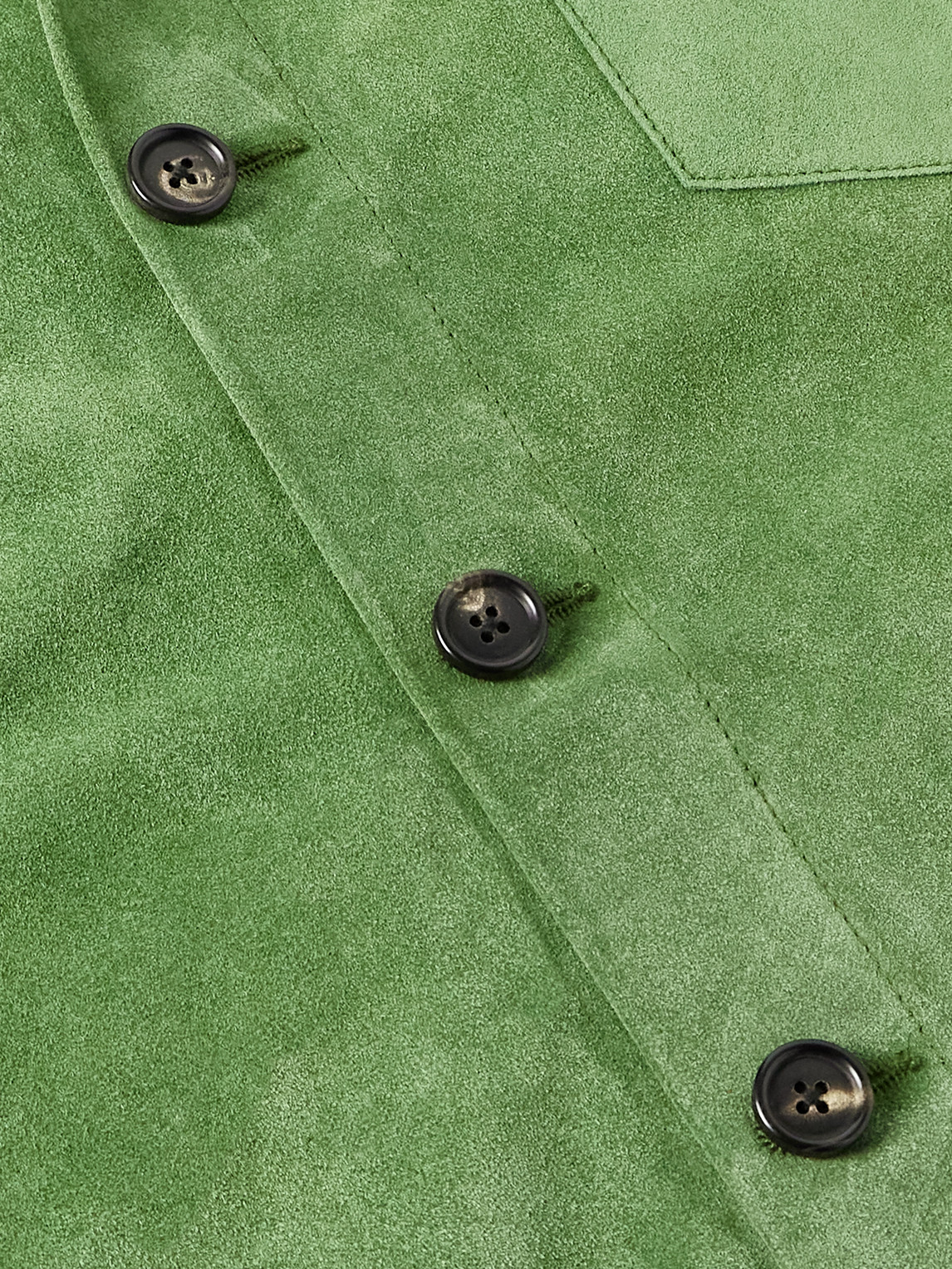 Bode Suede Shirt Jacket In Green