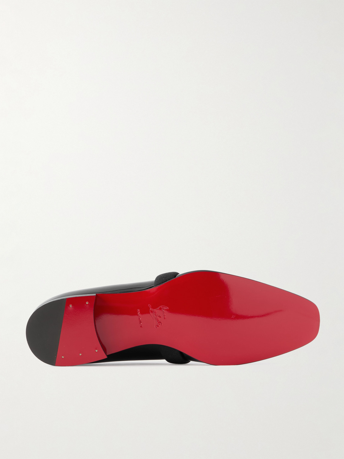 Christian Louboutin Dandydeco Grosgrain-trimmed Patent-leather Loafers In Black