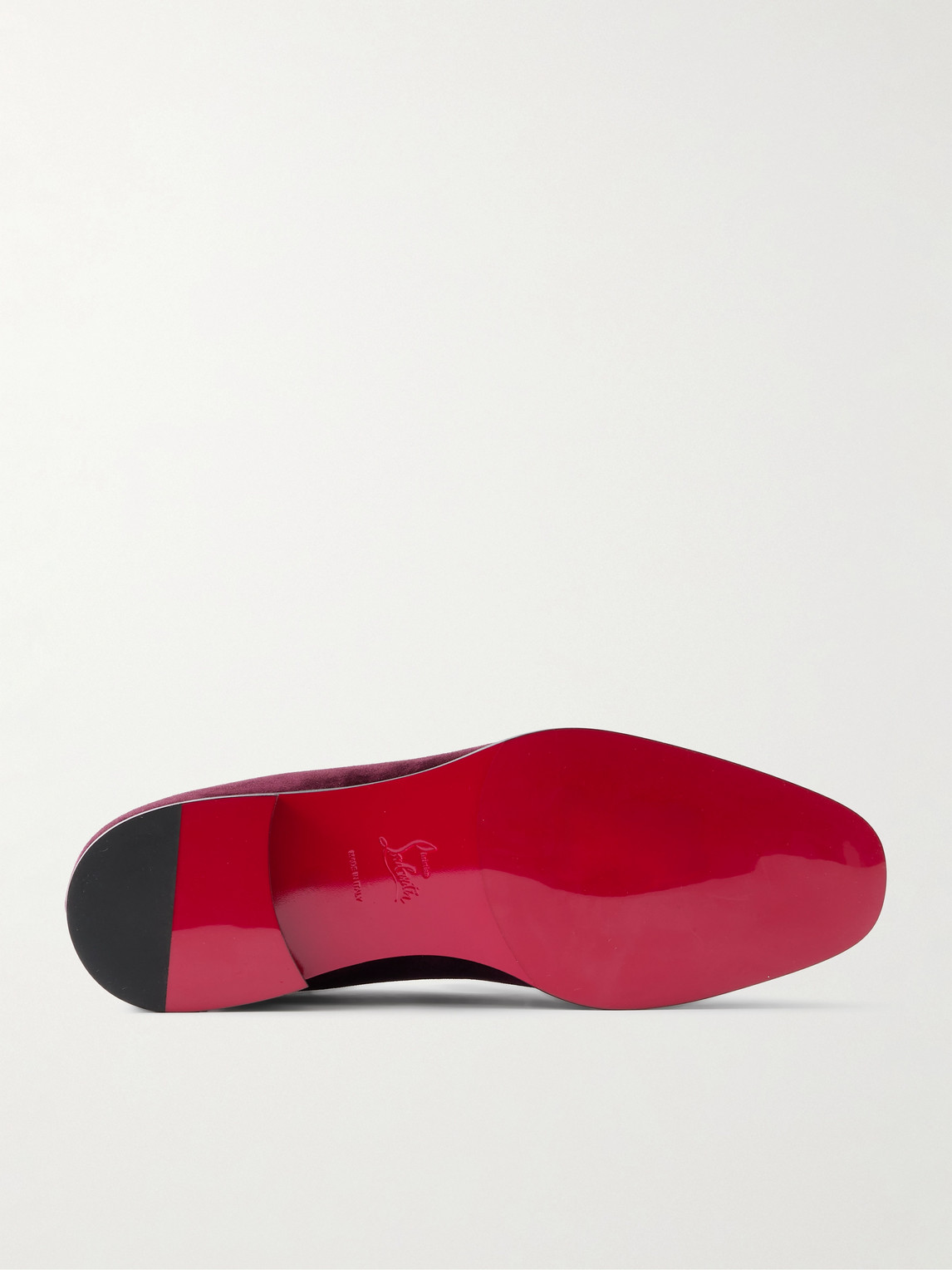 Christian Louboutin Danny Flex Grosgrain-trimmed Suede Loafers In Burgundy