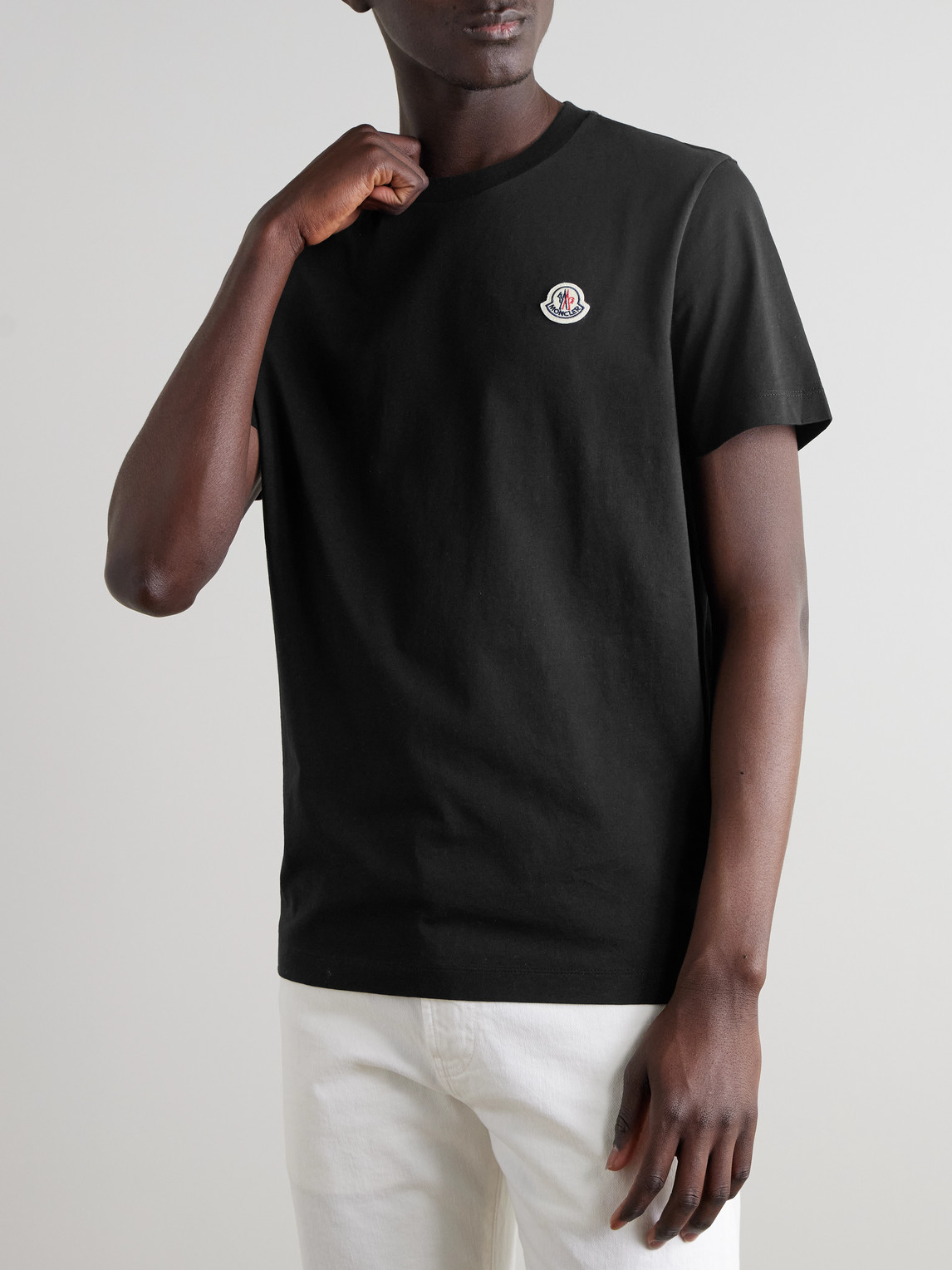 Moncler Crew Neck Short Sleeve T-shirt Three-pack In Black