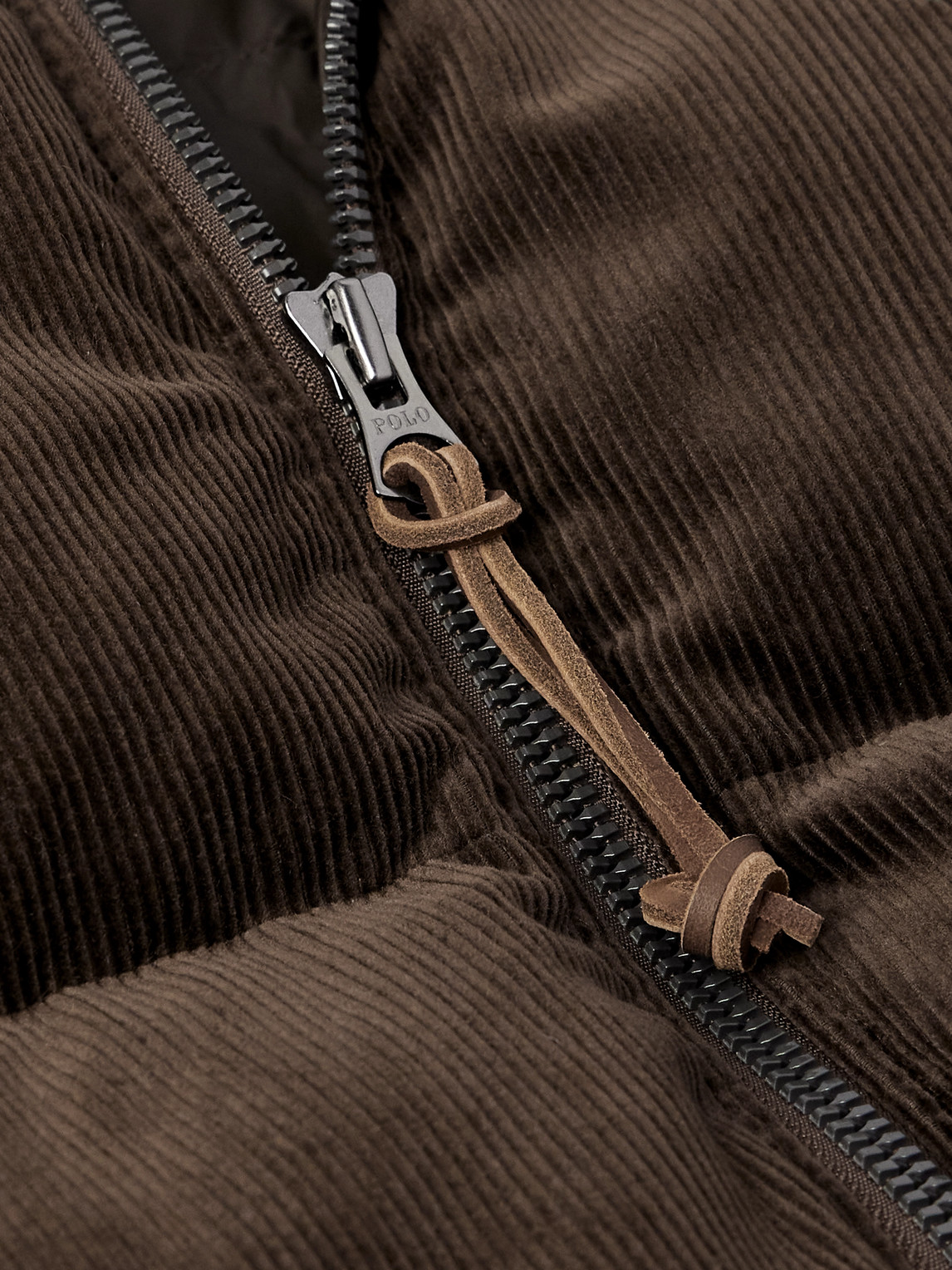 Polo Ralph Lauren Wyoming Quilted Cotton-corduroy Down Mock-neck Bomber Jacket In Brown