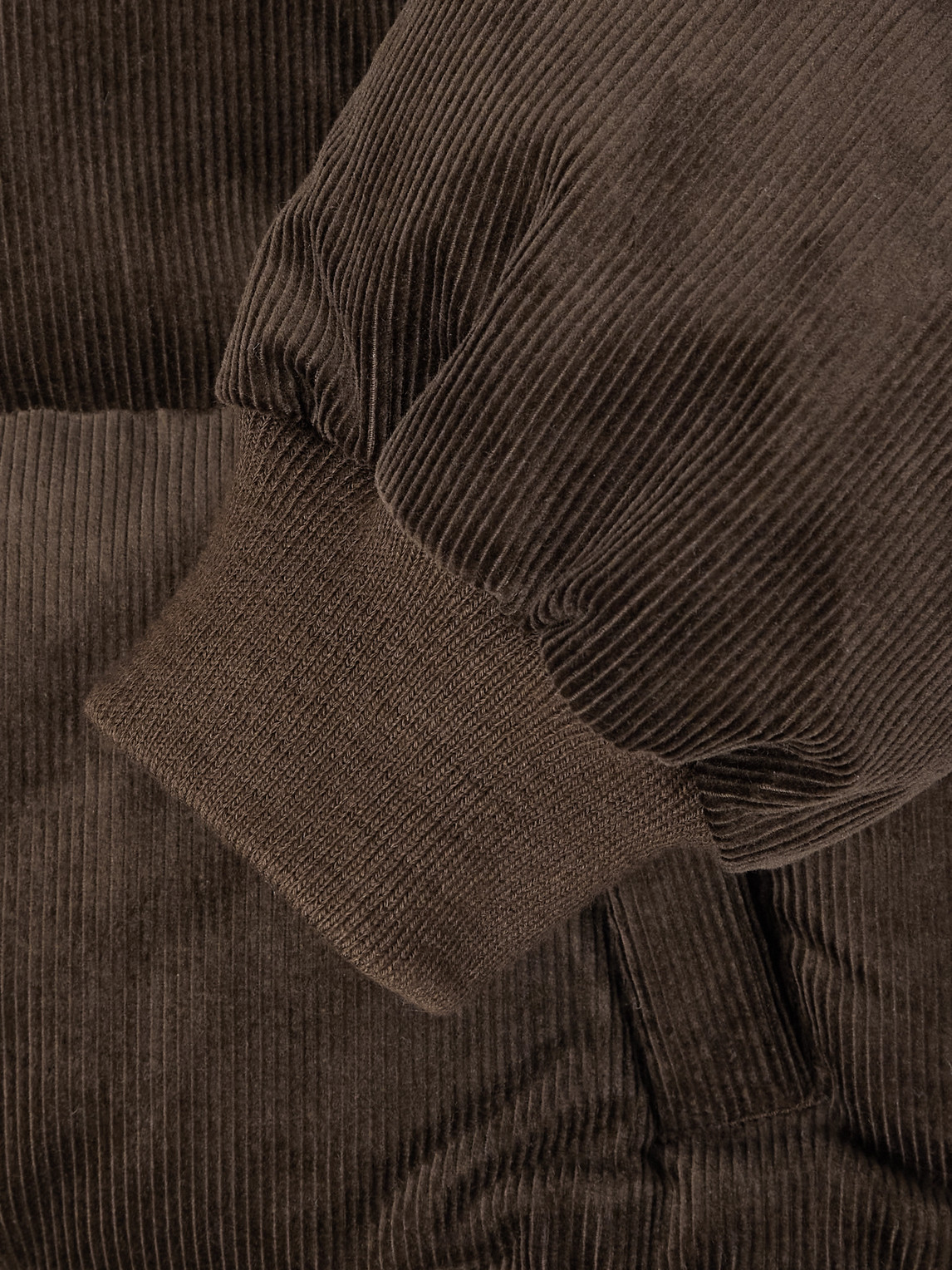 Polo Ralph Lauren Wyoming Quilted Cotton-corduroy Down Mock-neck Bomber Jacket In Brown