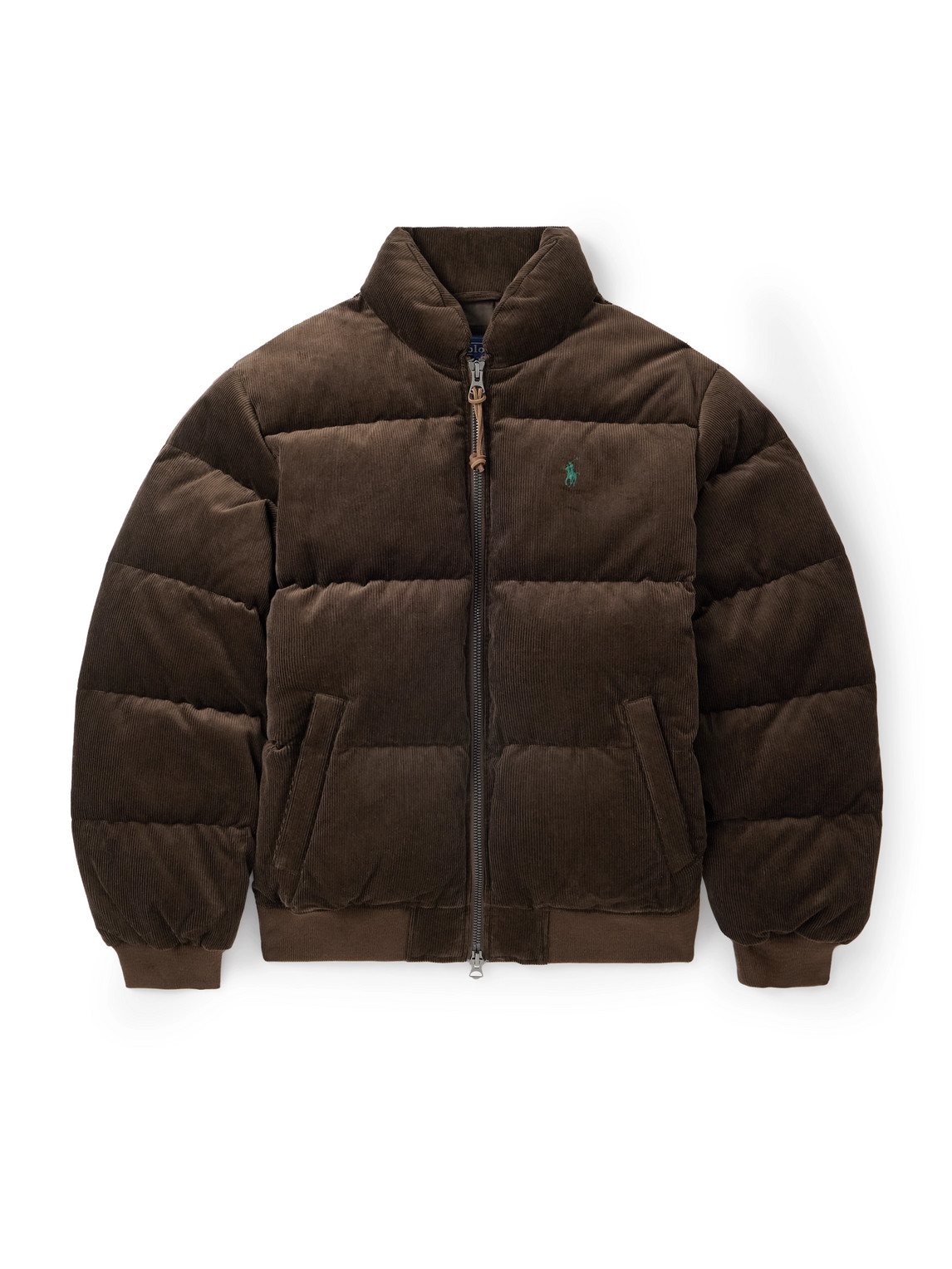 Polo Ralph Lauren Wyoming Quilted Cotton-corduroy Down Mock-neck Bomber Jacket In Brown