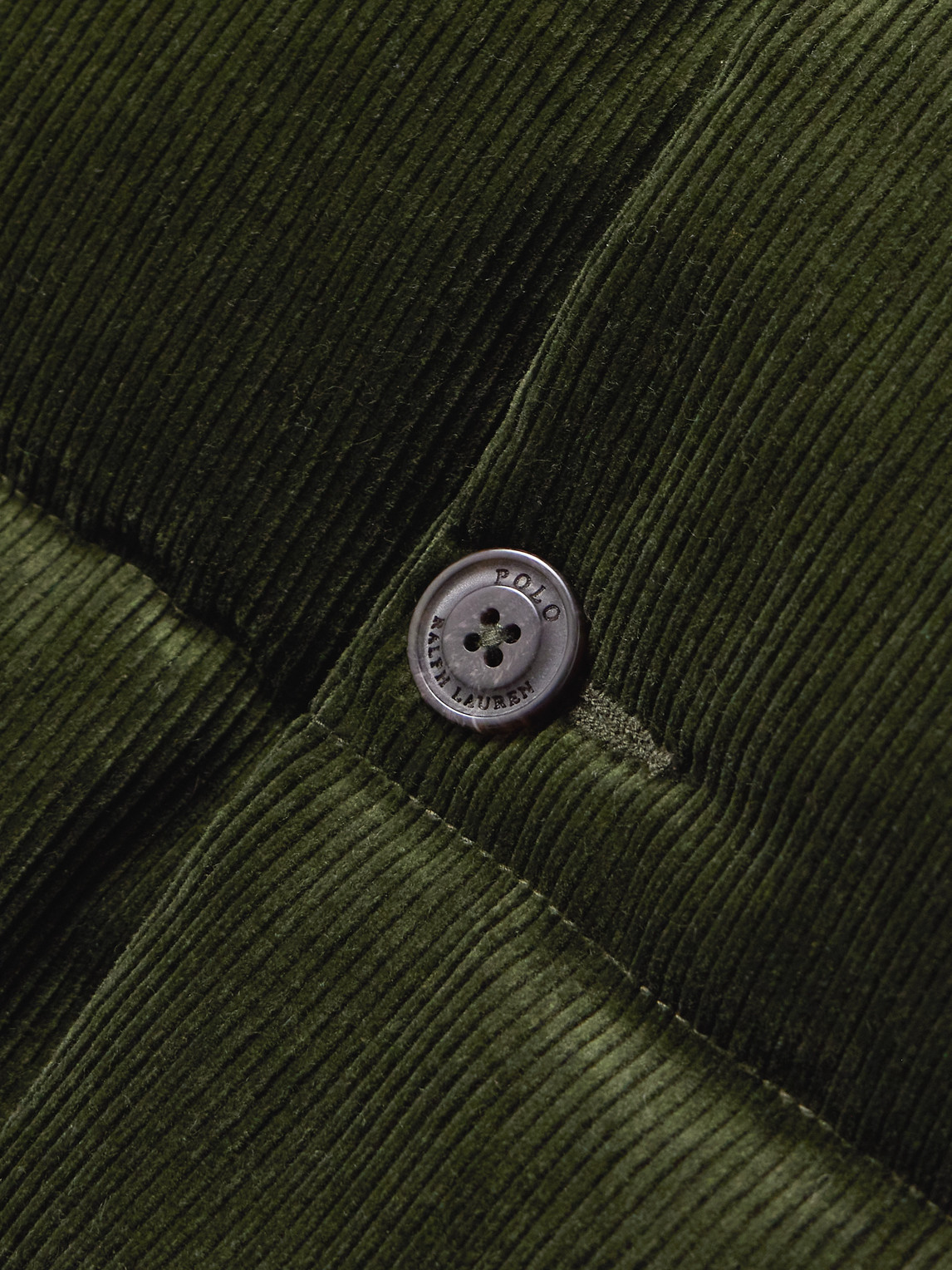 Polo Ralph Lauren Logo-embroidered Quilted Cotton-corduroy Down Gilet In Green