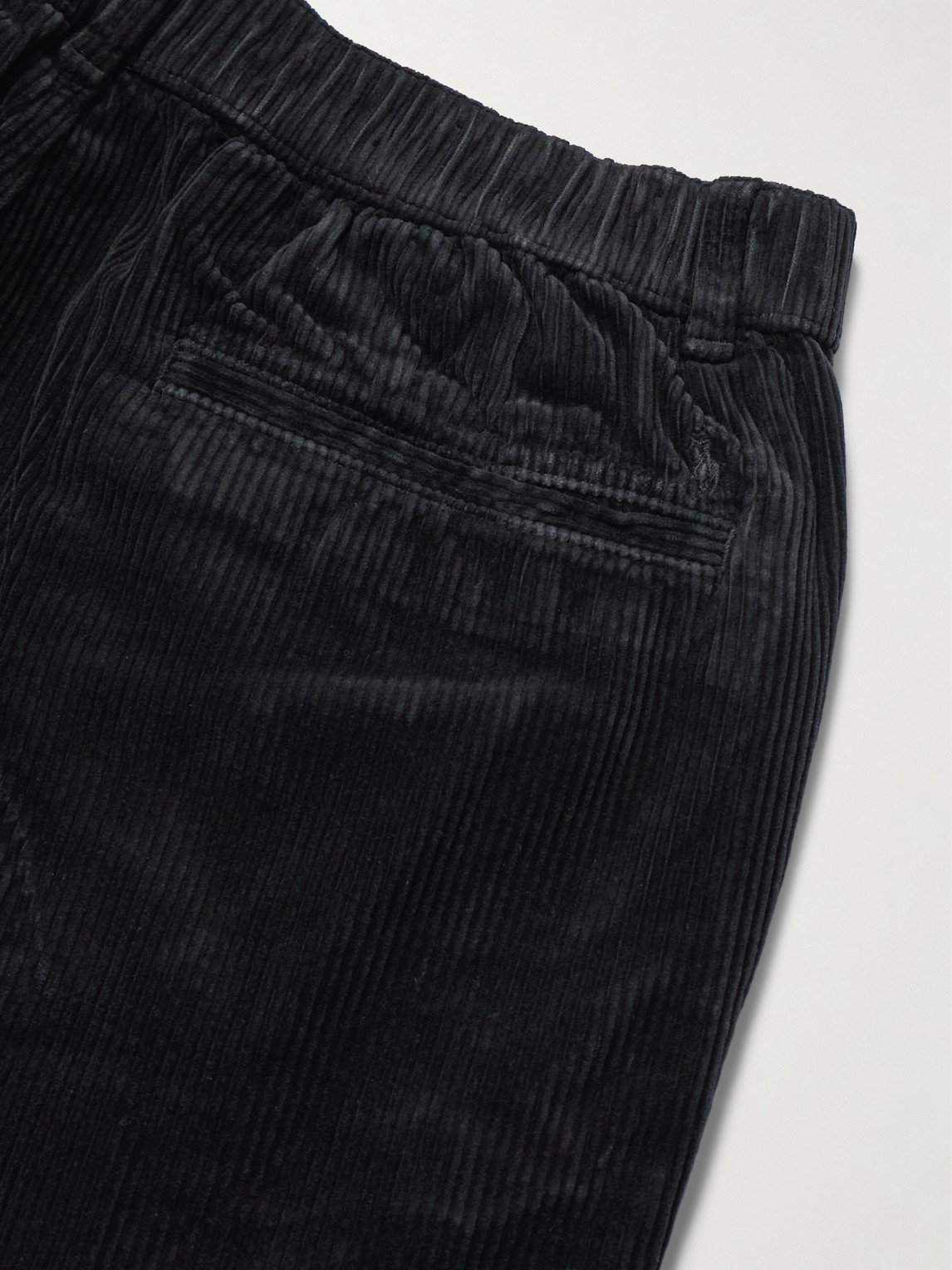Polo Ralph Lauren Easy Straight-leg Cotton-corduroy Drawstring Trousers In Black