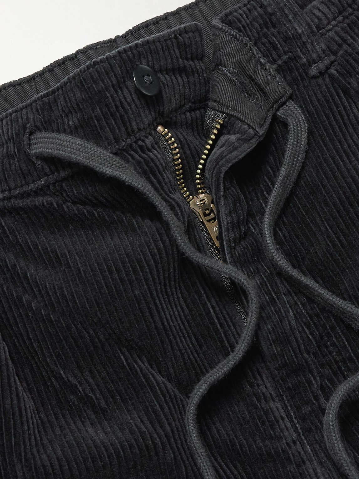 Polo Ralph Lauren Easy Straight-leg Cotton-corduroy Drawstring Trousers In Black
