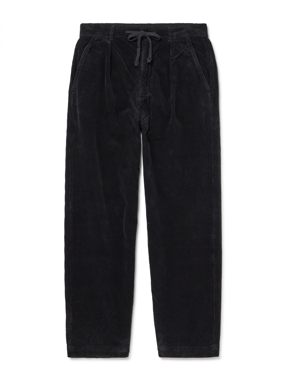 Polo Ralph Lauren Easy Straight-leg Cotton-corduroy Drawstring Trousers In Black