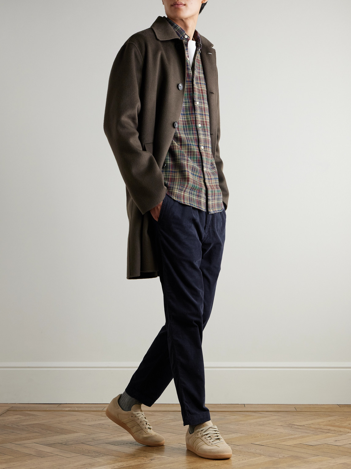 Polo Ralph Lauren Pleated Tapered Stretch Cotton-corduroy Drawstring Trousers In Blue