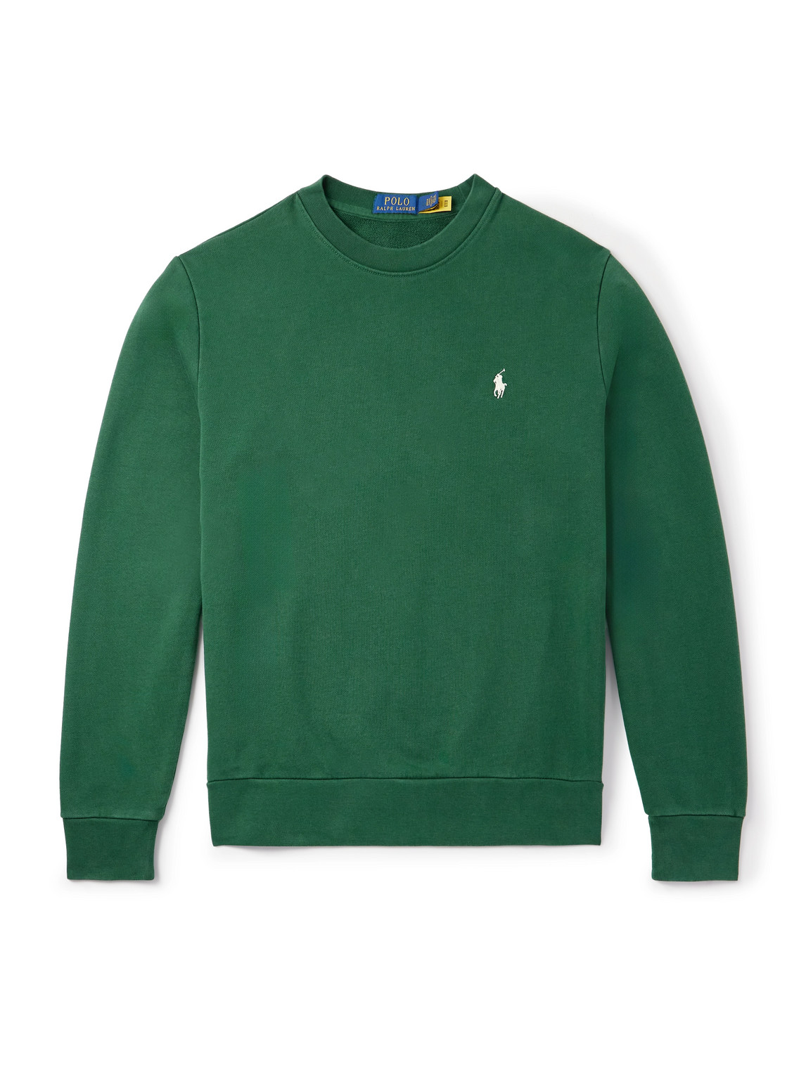 Polo Ralph Lauren Logo-embroidered Cotton-jersey Sweatshirt In Green