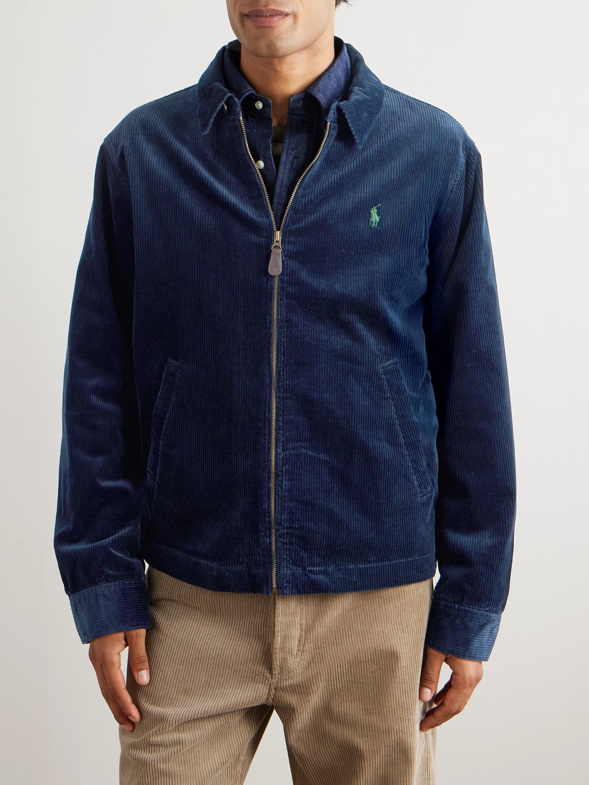 Polo Ralph Lauren Logo-embroidered Cotton-corduroy Jacket In Blue