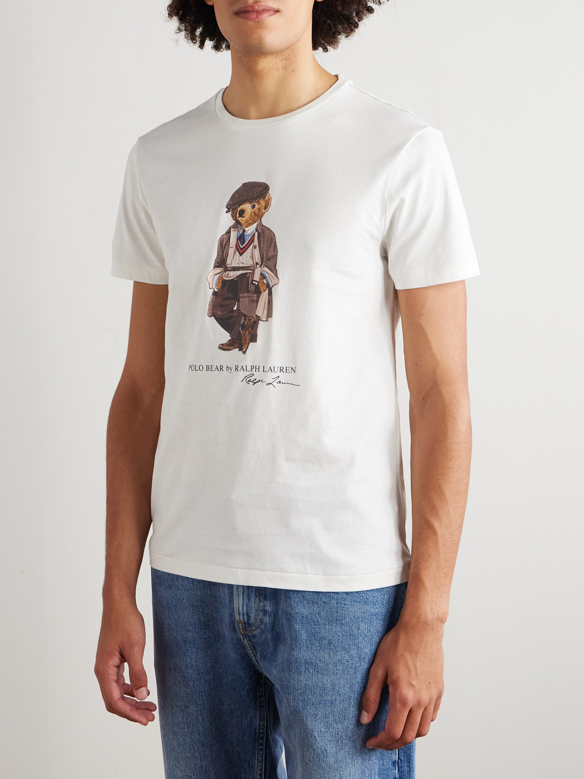 Polo Ralph Lauren Mens White Polo Bear Graphic-print Cotton-jersey T-shirt Xxl In White