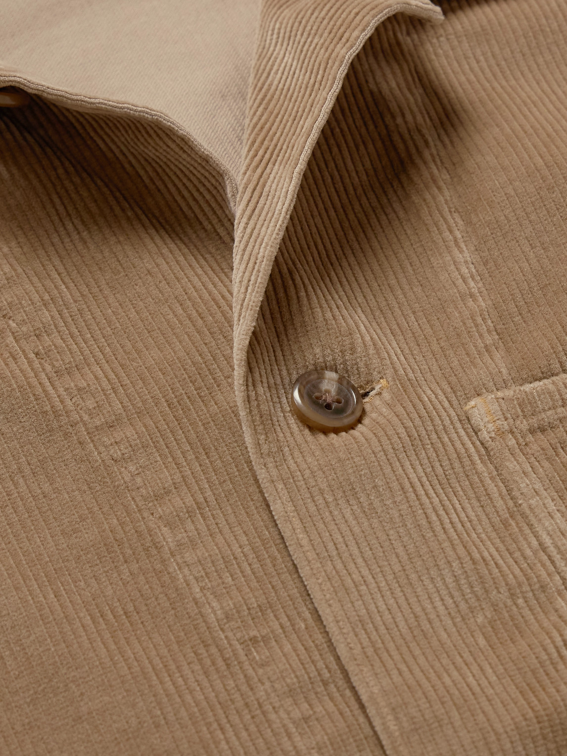 Polo Ralph Lauren Camp-collar Cotton-corduroy Overshirt In Neutral