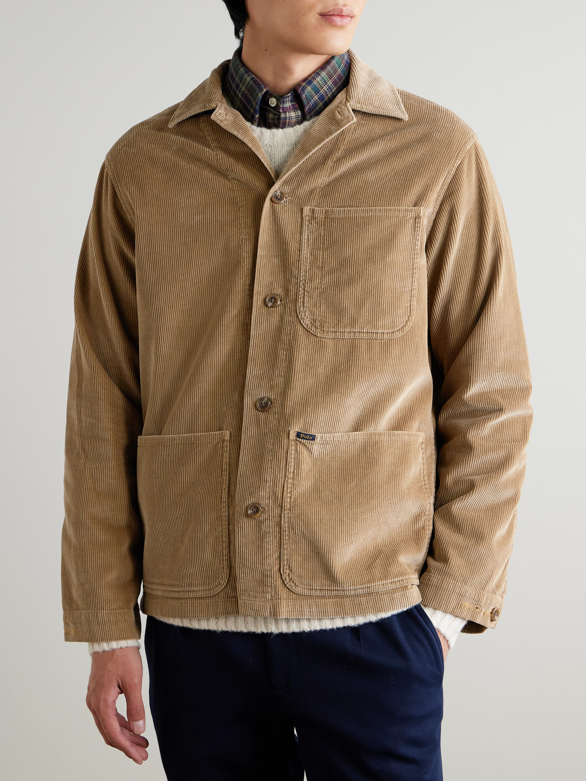 Polo Ralph Lauren Camp-collar Cotton-corduroy Overshirt In Neutral