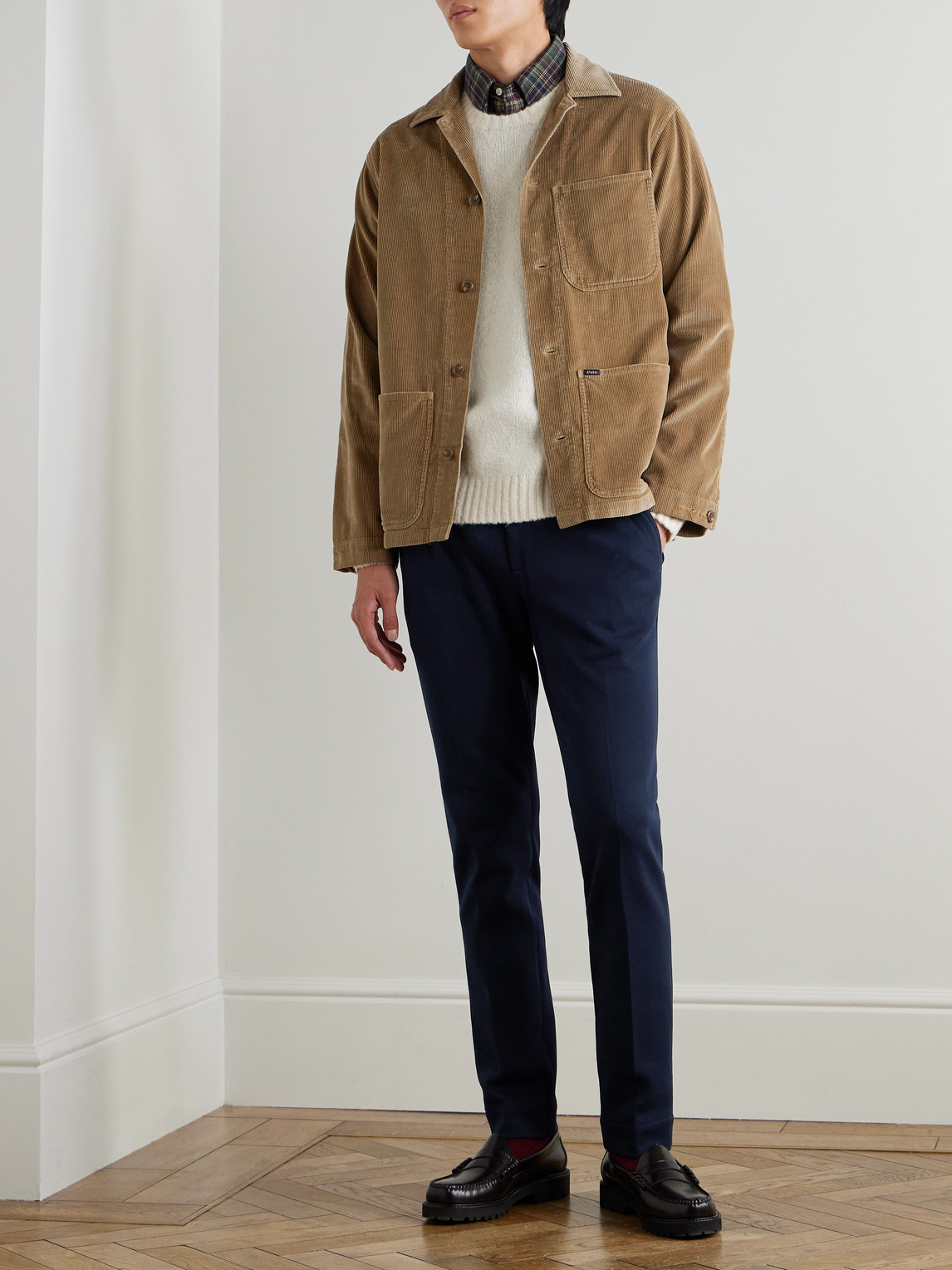 Polo Ralph Lauren Camp-collar Cotton-corduroy Overshirt In Neutral