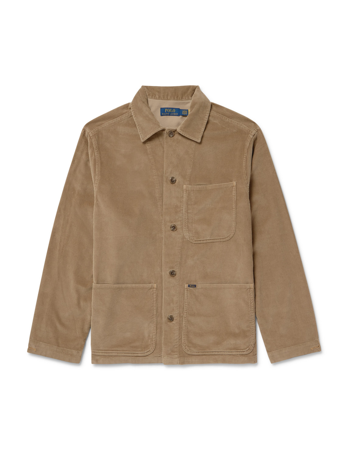 Polo Ralph Lauren Camp-collar Cotton-corduroy Overshirt In Neutral