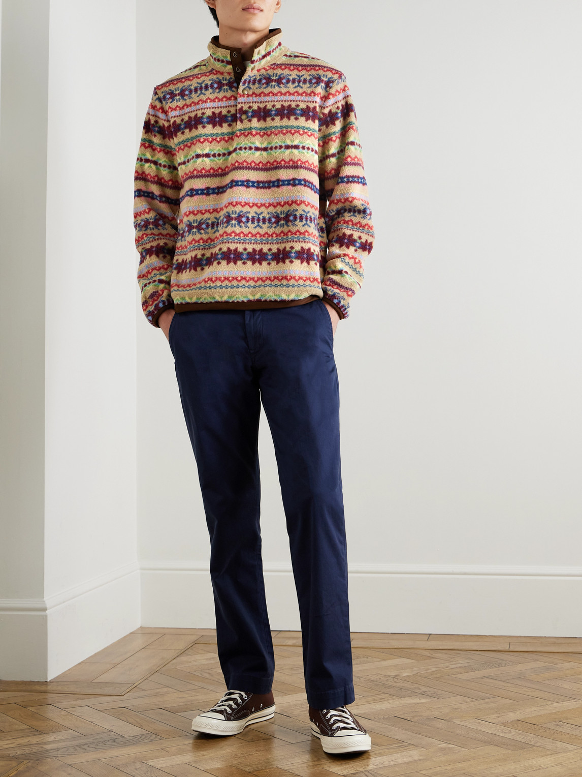 Polo Ralph Lauren Fair Isle Recycled-fleece Sweatshirt In Multi