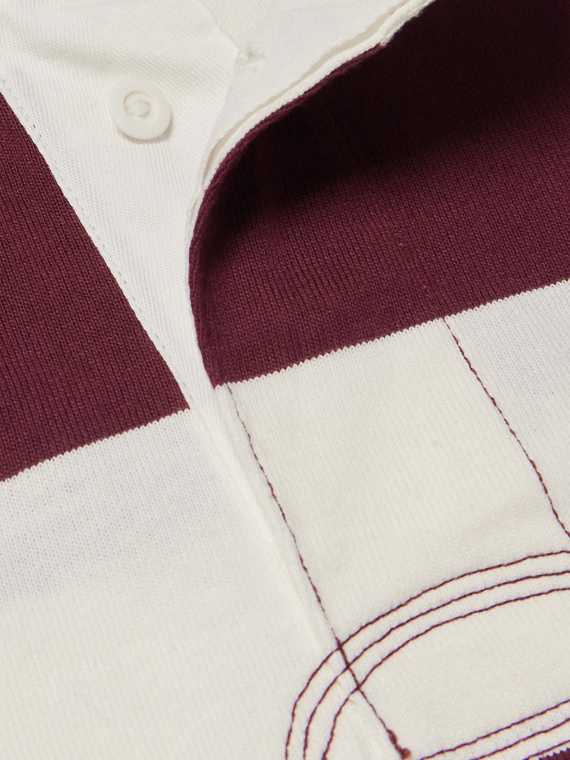 Polo Ralph Lauren Logo-embroidered Striped Cotton-jersey Polo Shirt In Burgundy