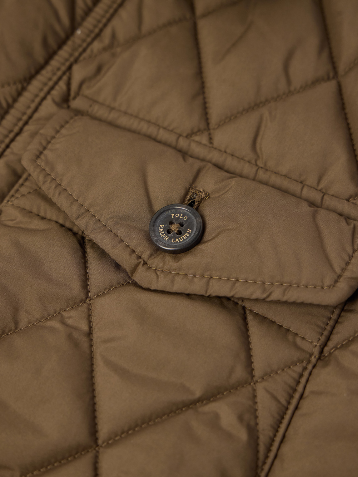 Polo Ralph Lauren Corduroy-trimmed Padded Quilted Shell Field Jacket In Brown