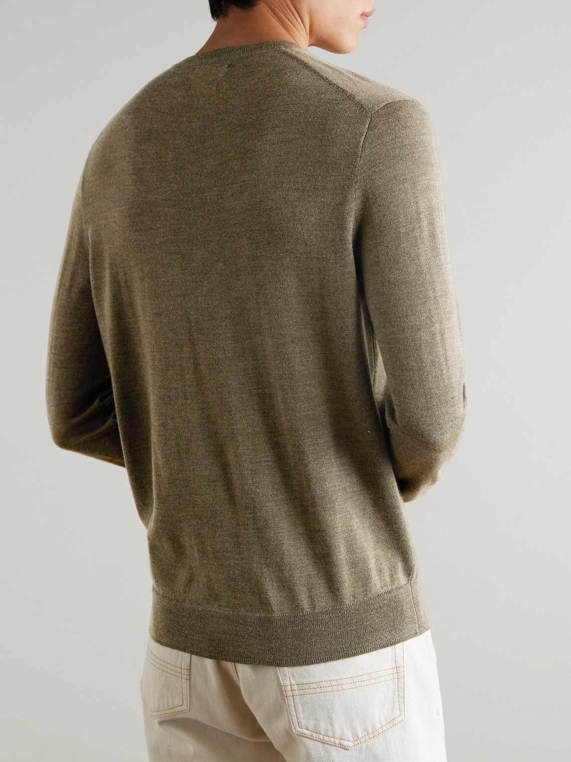 Polo Ralph Lauren Logo-embroidered Merino Wool Sweater In Green