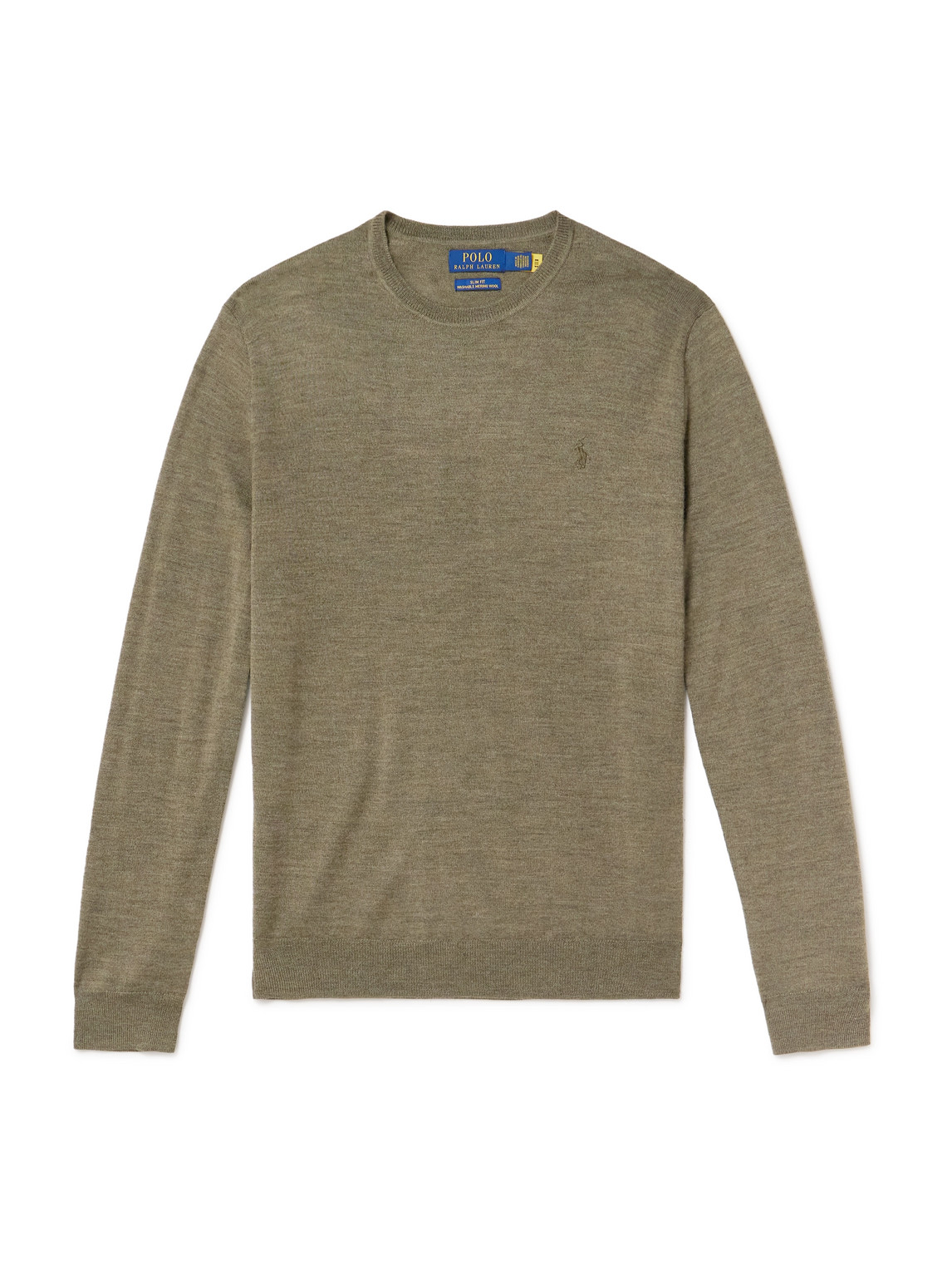 Polo Ralph Lauren Logo-embroidered Merino Wool Sweater In Green