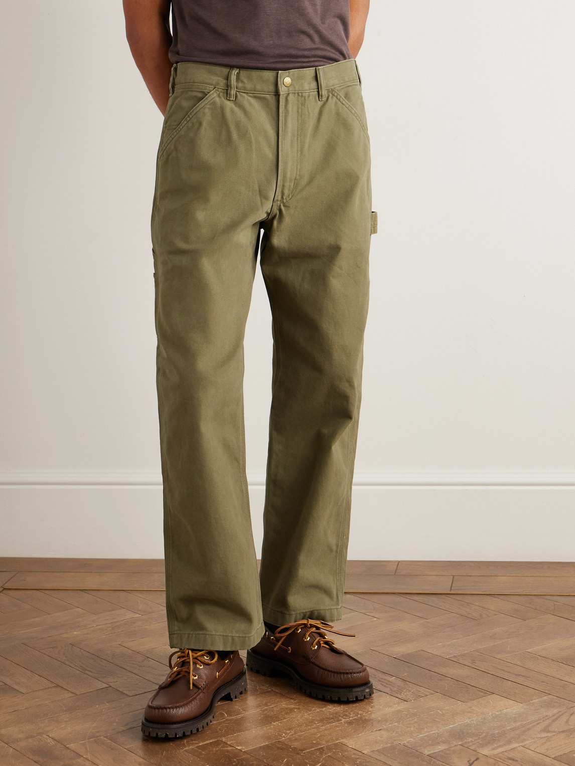 Polo Ralph Lauren Straight-leg Cotton-canvas Trousers In Gray