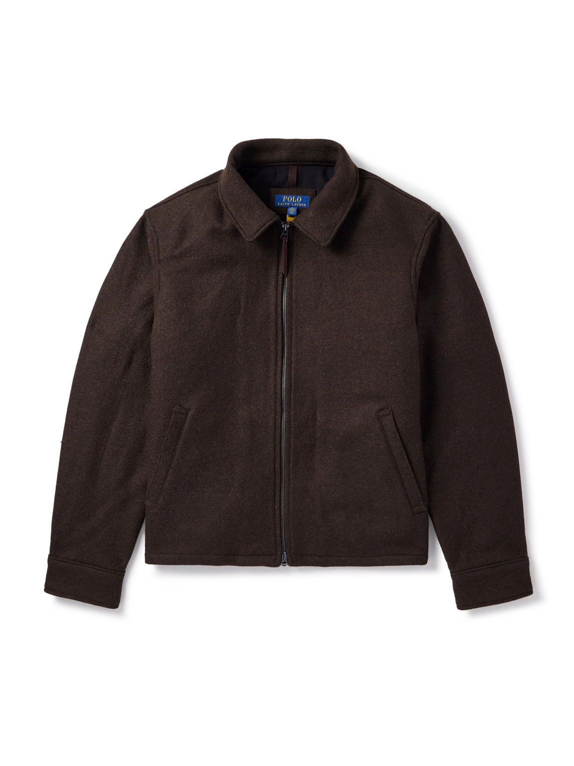 Logo-Embroidered Brushed Wool-Twill Bomber Jacket