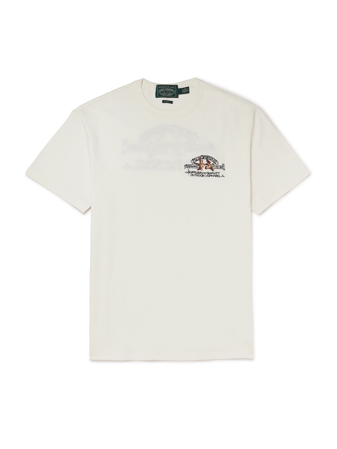 Polo Ralph Lauren Logo-embroidered Cotton-jersey T-shirt In White