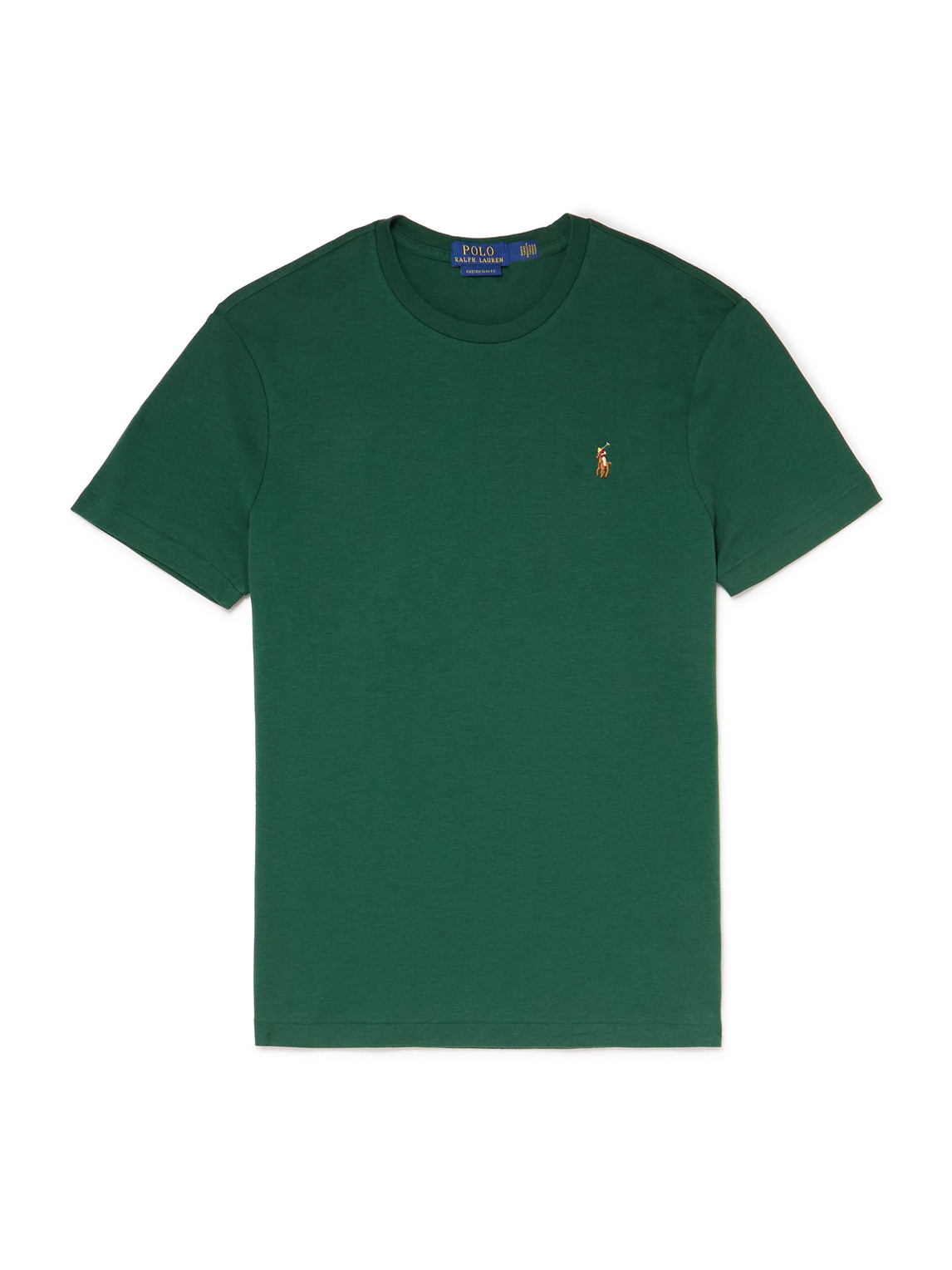 Polo Ralph Lauren Slim-fit Logo-embroidered Cotton-jersey T-shirt In Green