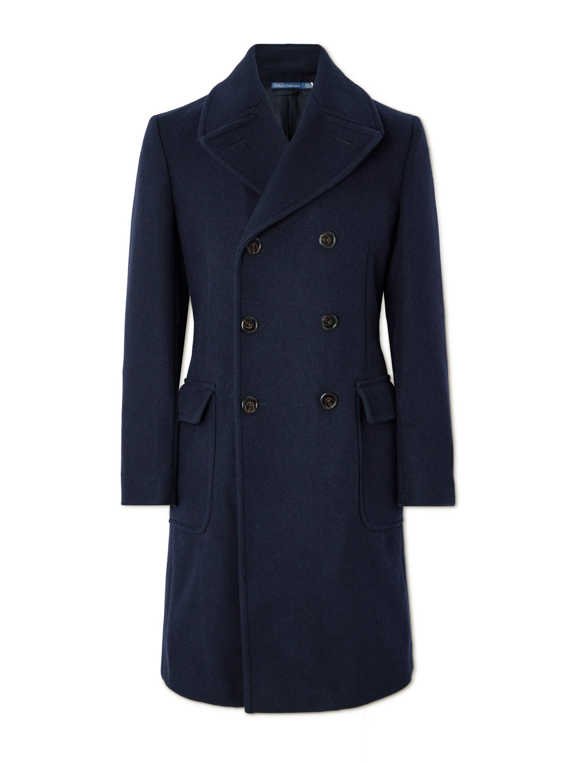 Polo Ralph Lauren Slim-fit Double-breasted Wool-blend Coat In Blue