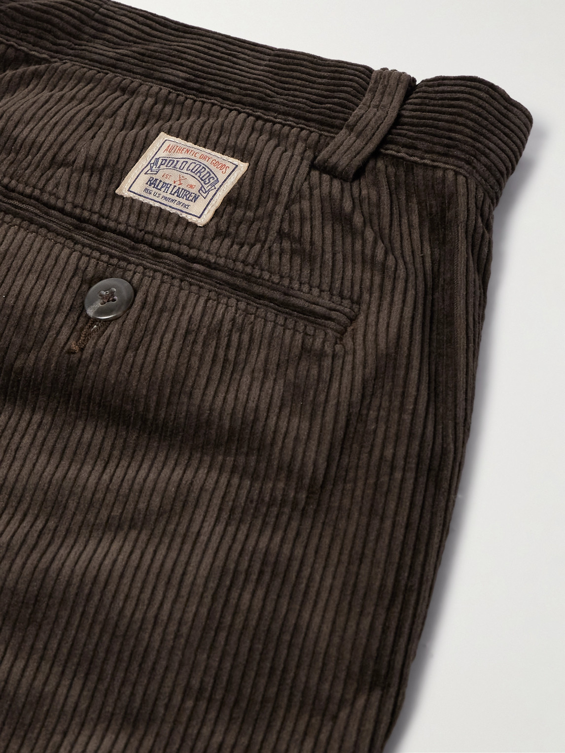 Polo Ralph Lauren Whitman Wide-leg Pleated Cotton-corduroy Trousers In Brown