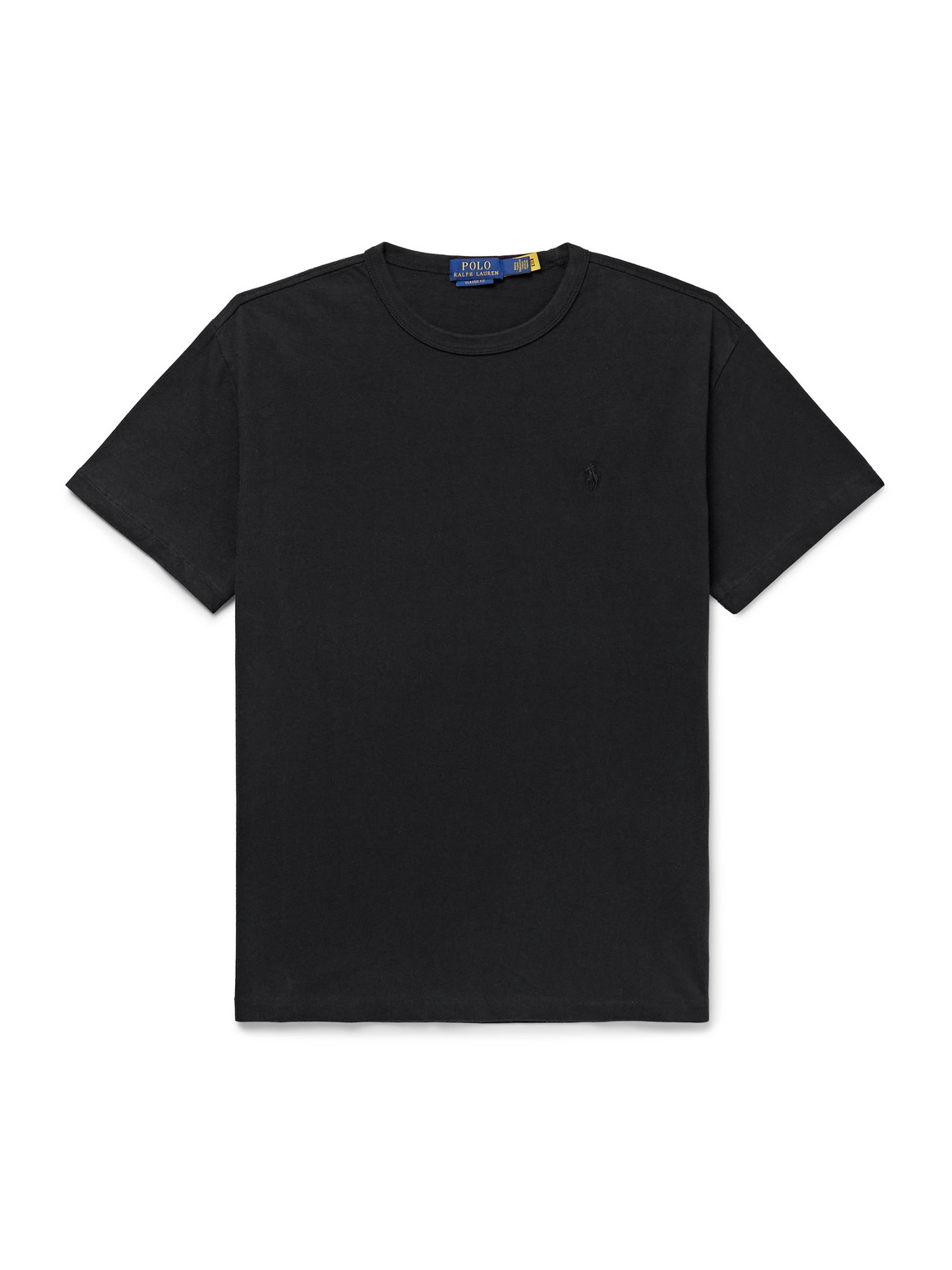 Polo Ralph Lauren Logo-embroidered Cotton-jersey T-shirt In Black