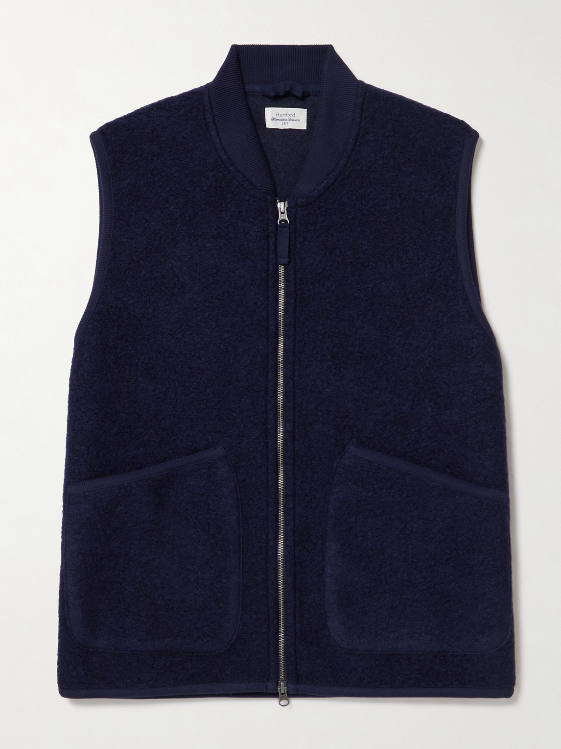 Hartford Boiled Wool-blend Gilet In Blue