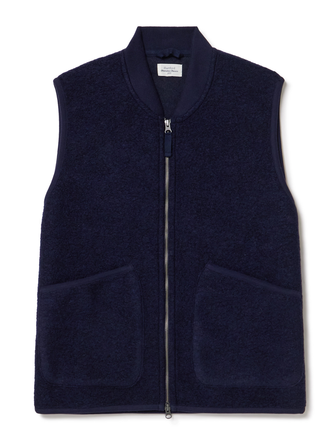 Hartford Boiled Wool-blend Gilet In Blue