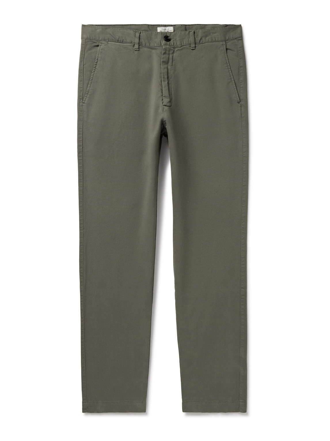 Hartford Tyron Slim-fit Straight-leg Cotton-blend Trousers In Gold