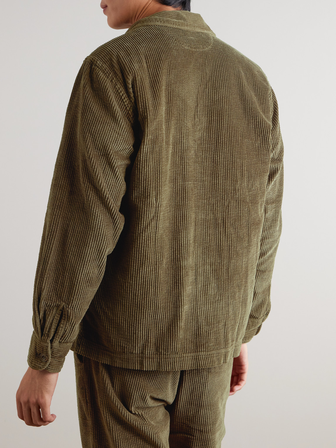 Hartford Petty Pat Cotton-corduroy Jacket In Green