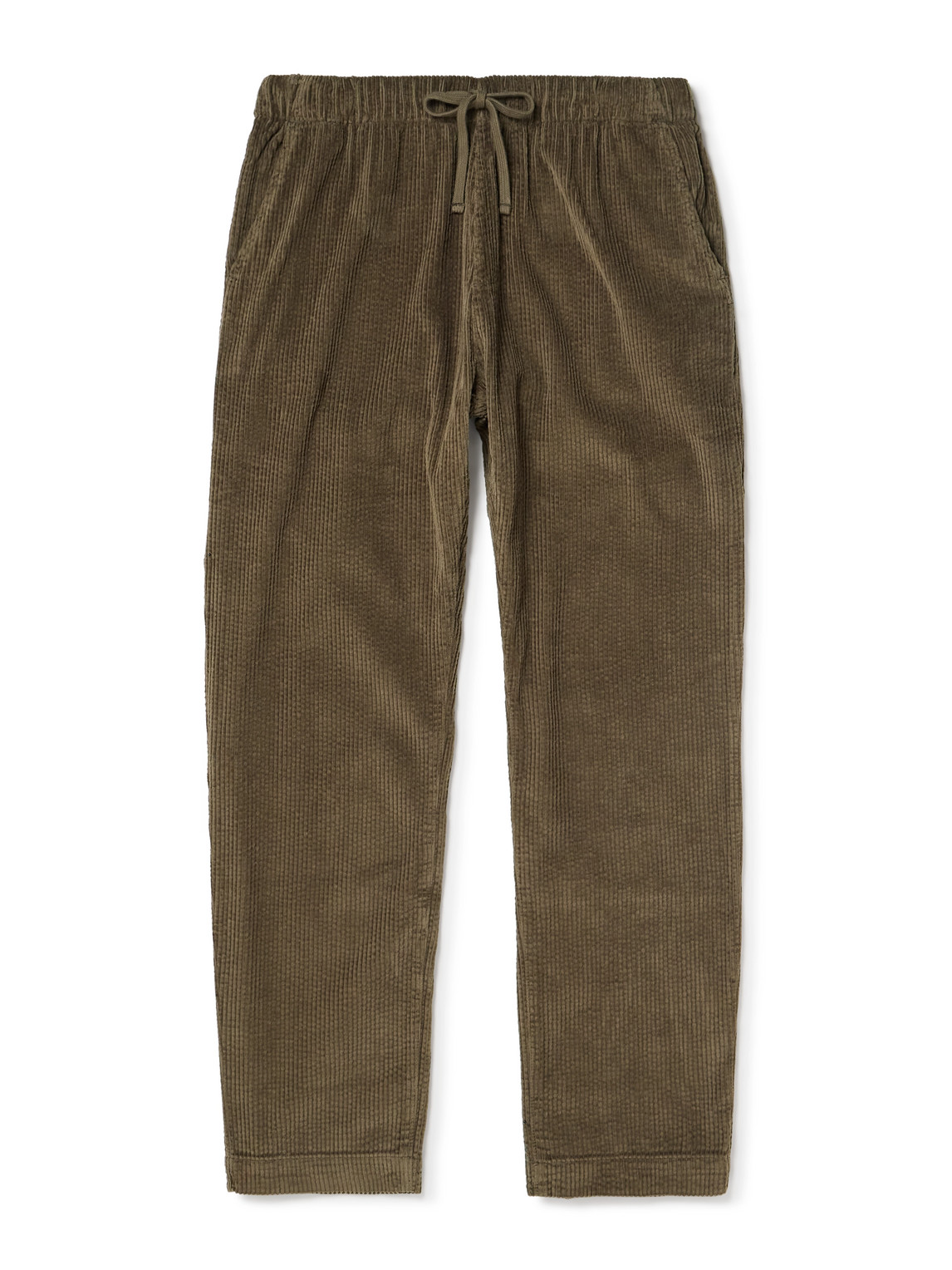 Hartford Joggy Straight-leg Cotton-corduroy Drawstring Trousers In Brown
