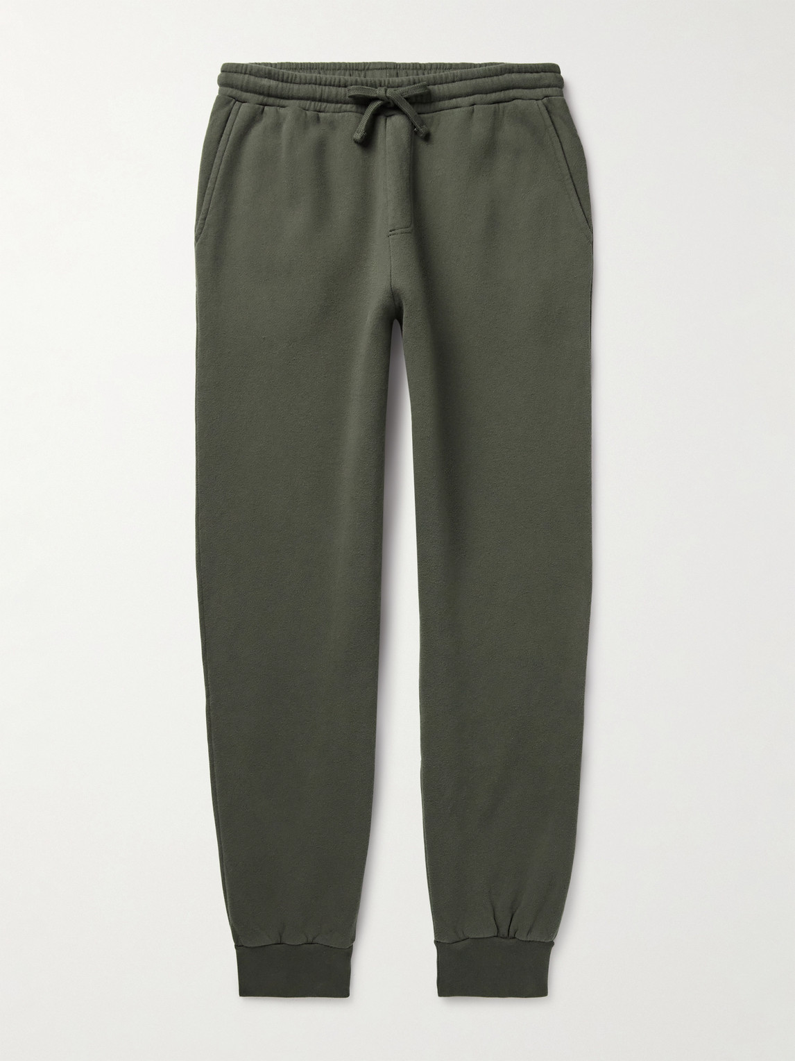 Hartford Tapered Cotton-jersey Sweatpants In Green