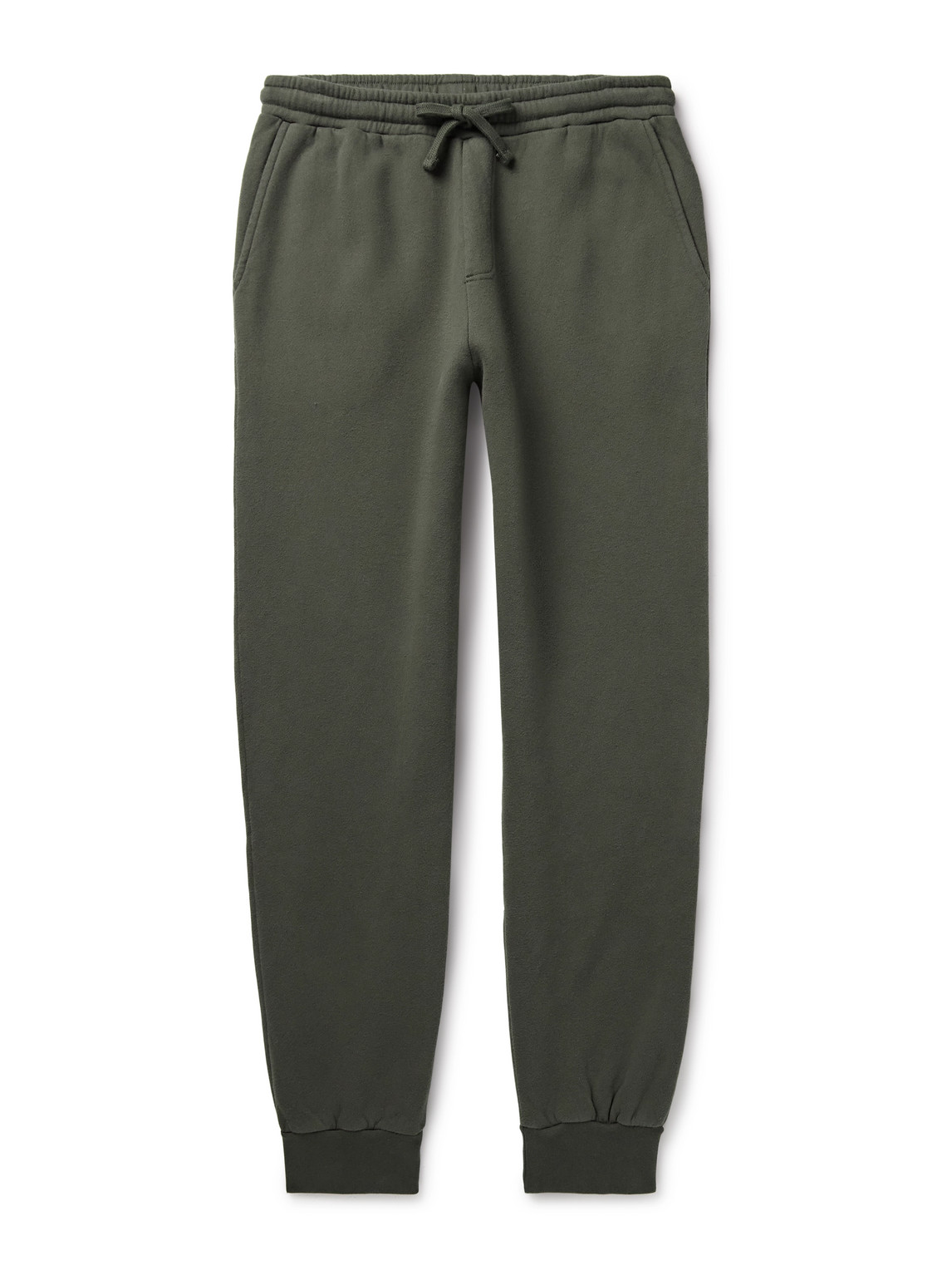 Hartford Tapered Cotton-jersey Sweatpants In Green