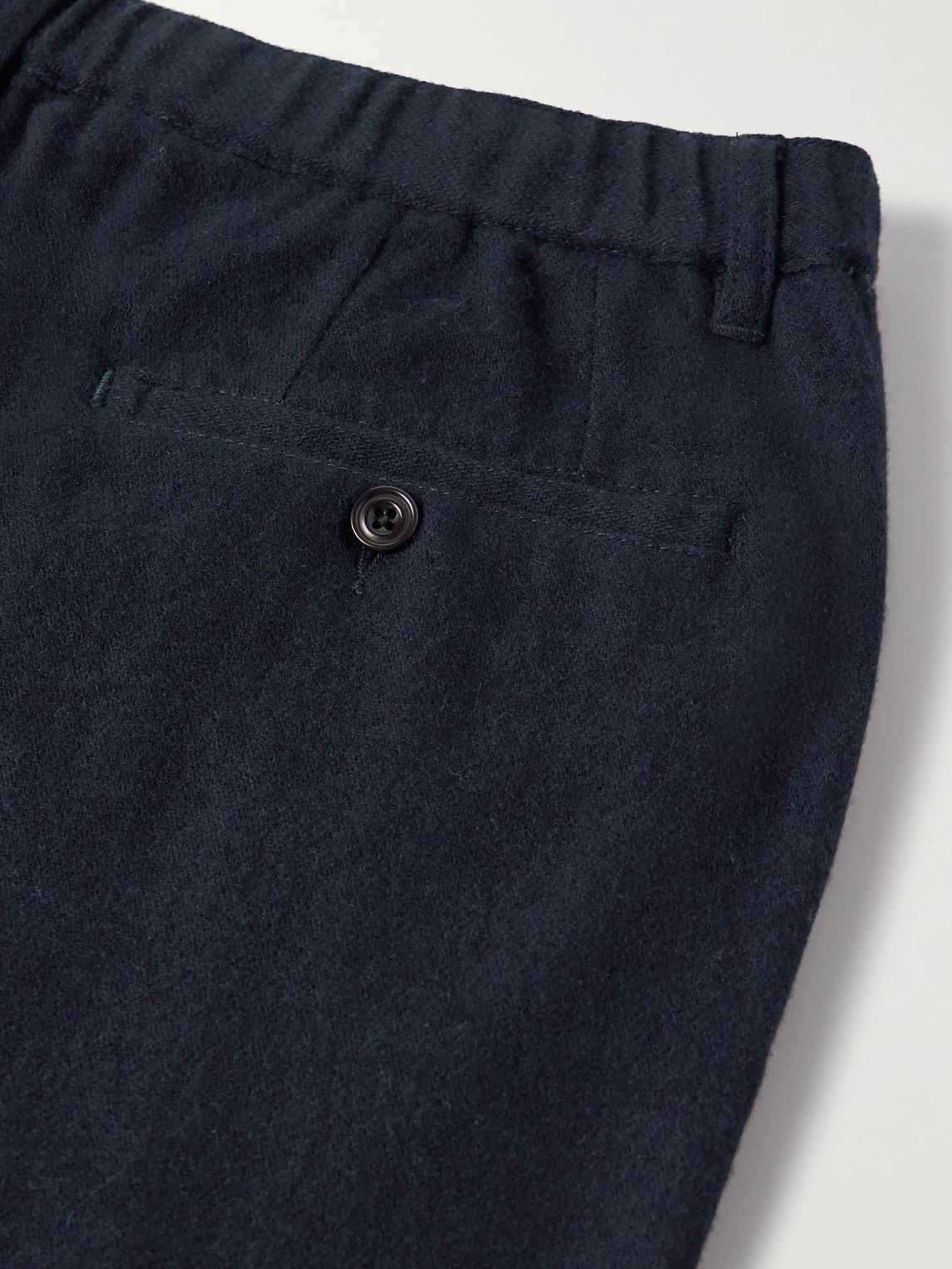 Hartford Tanker Straight-leg Wool-blend Drawstring Trousers In Blue