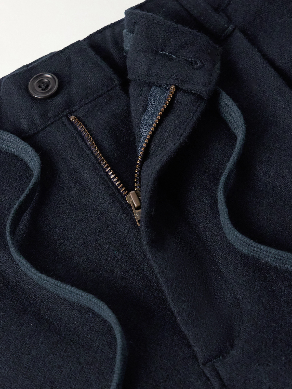 Hartford Tanker Straight-leg Wool-blend Drawstring Trousers In Blue