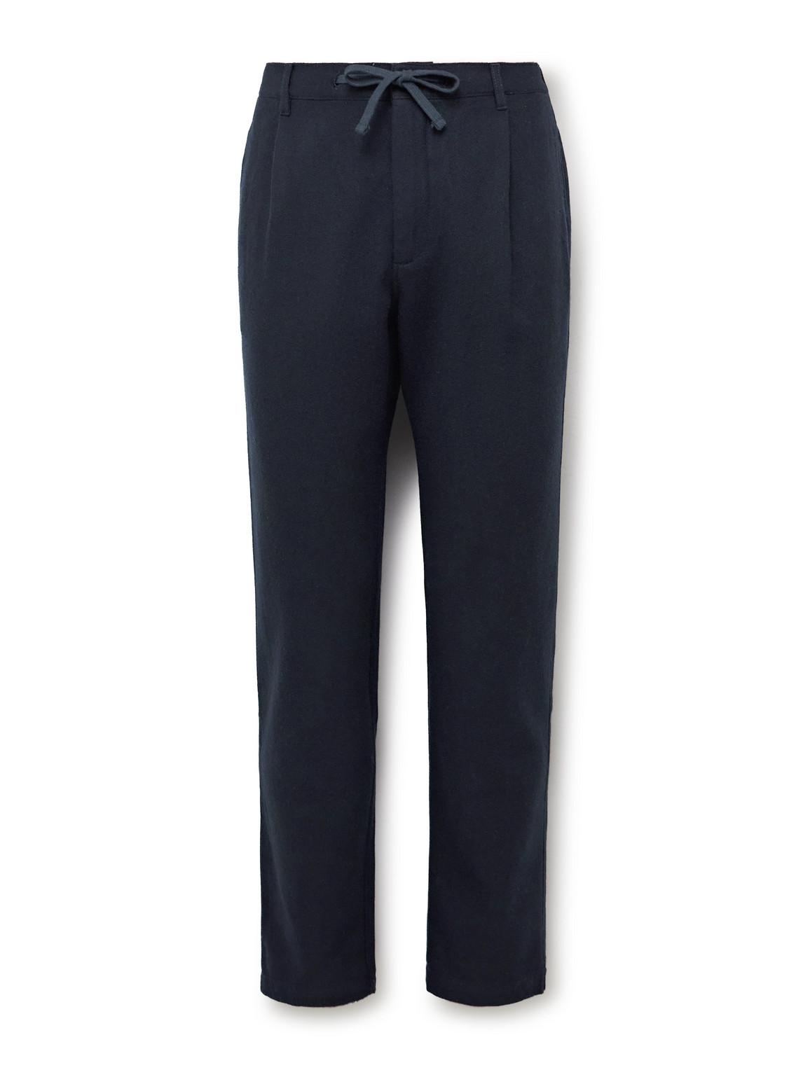 Hartford Tanker Straight-leg Wool-blend Drawstring Trousers In Blue