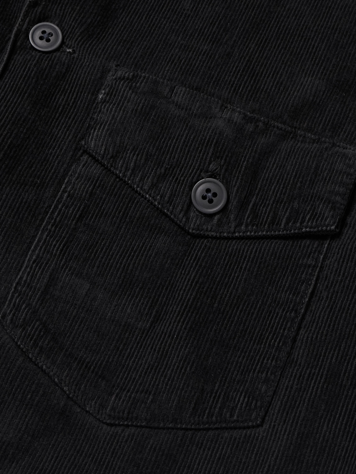 Hartford Jeff Cotton-corduroy Overshirt In Black