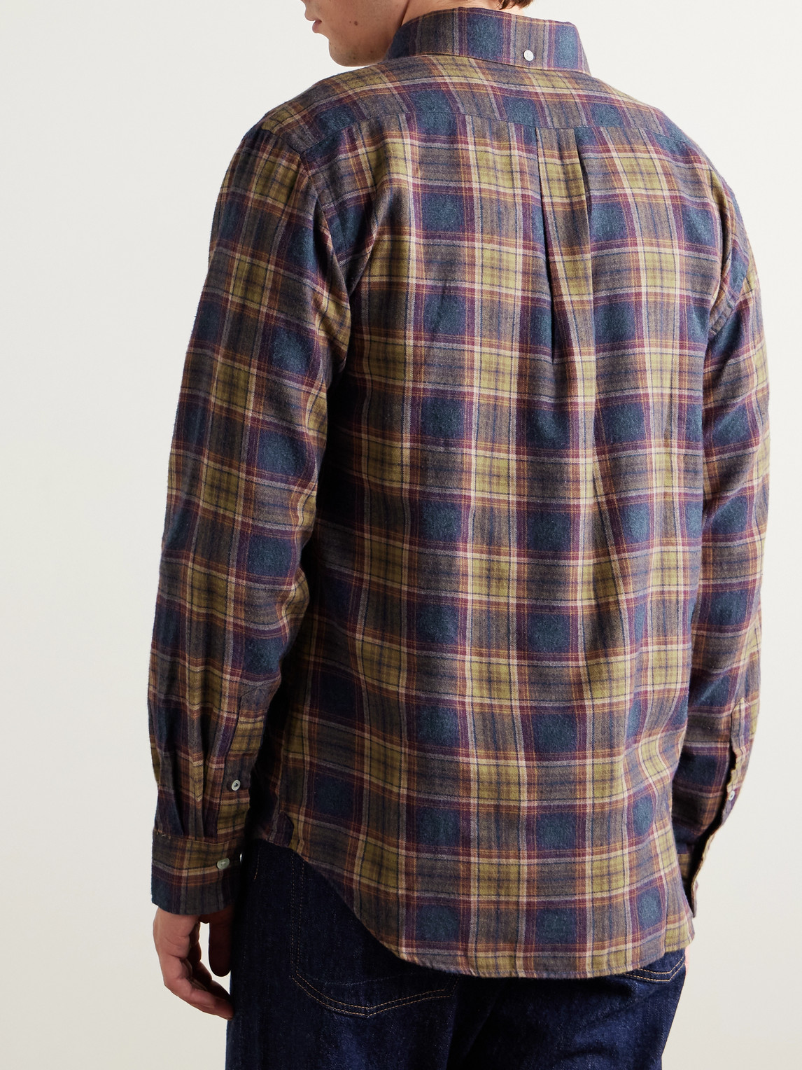 Hartford Pitt Button-down Collar Checked Cotton-flannel Shirt In Multi