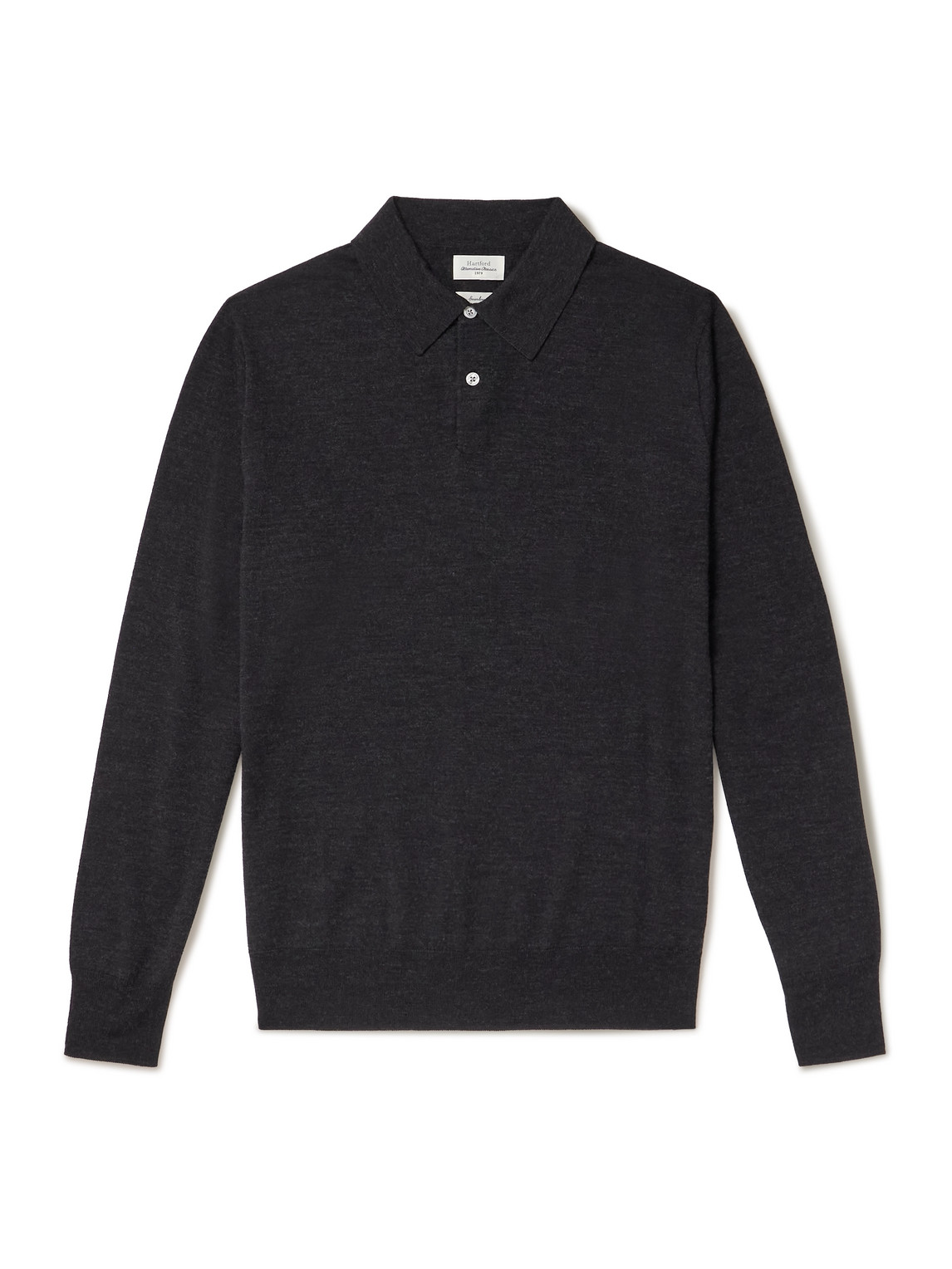 Hartford Merino Wool Polo Shirt In Black