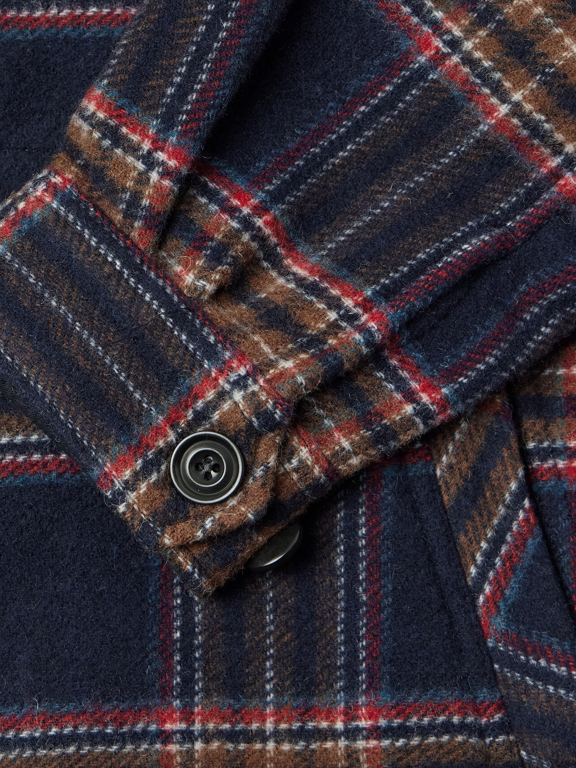 Hartford Dave Checked Double-faced Recycled Wool-blend Jacket In Multi