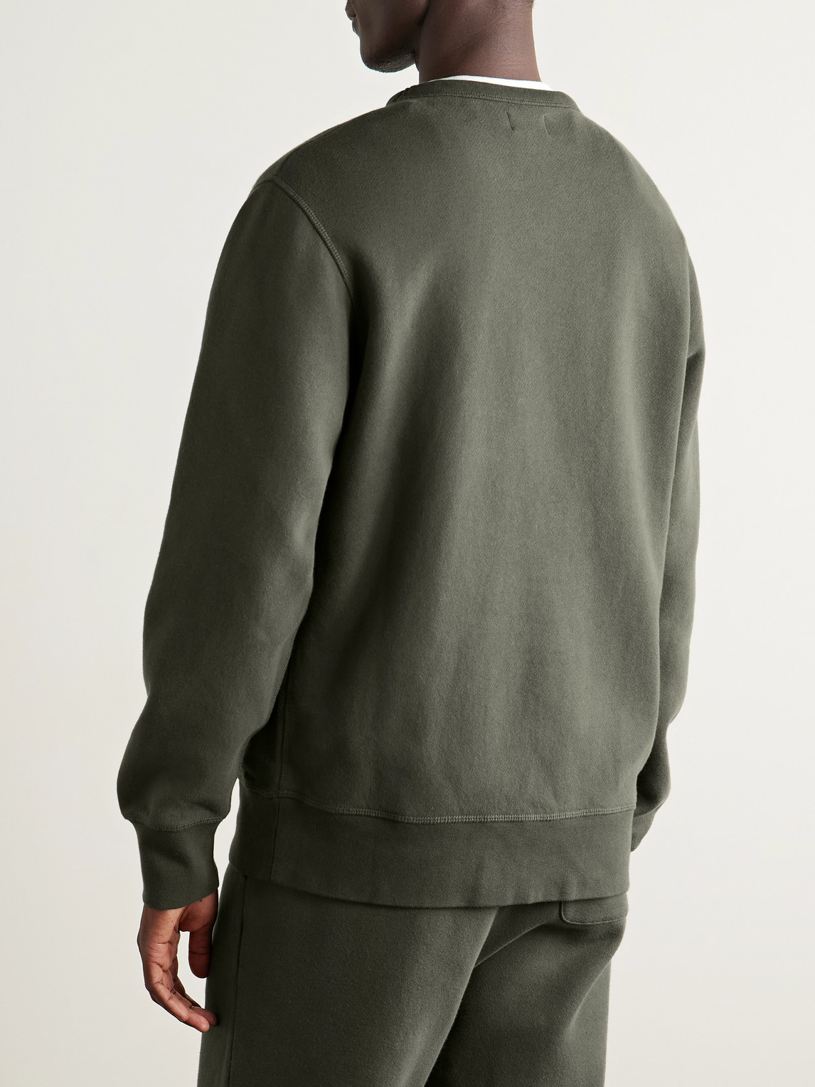 Hartford Garment-dyed Cotton-jersey Sweatshirt In Green