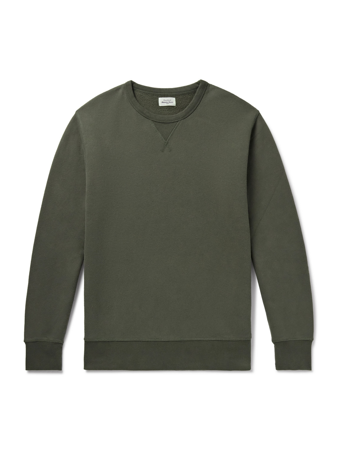 Hartford Garment-dyed Cotton-jersey Sweatshirt In Green