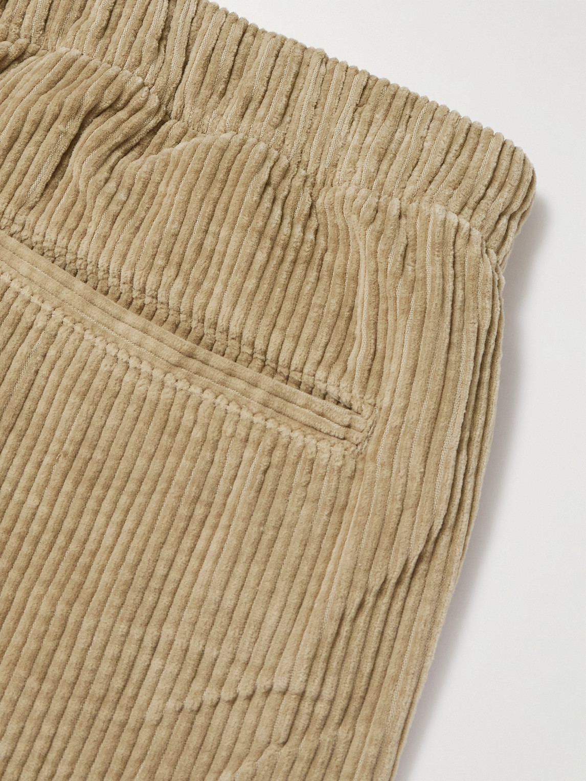 Hartford Joggy Straight-leg Cotton-corduroy Drawstring Trousers In Neutral