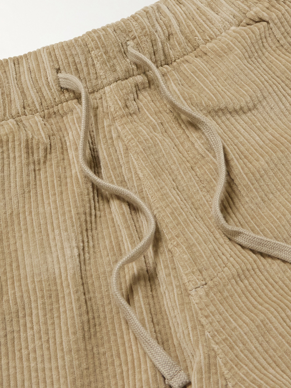 Hartford Joggy Straight-leg Cotton-corduroy Drawstring Trousers In Neutral